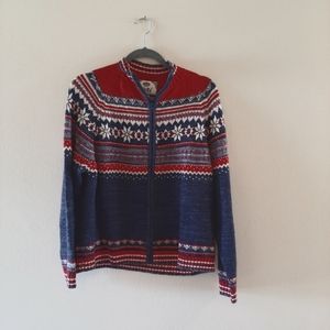 Women's Vintage Seasonal Sweater by Tiara International,zipper front. Worn once.